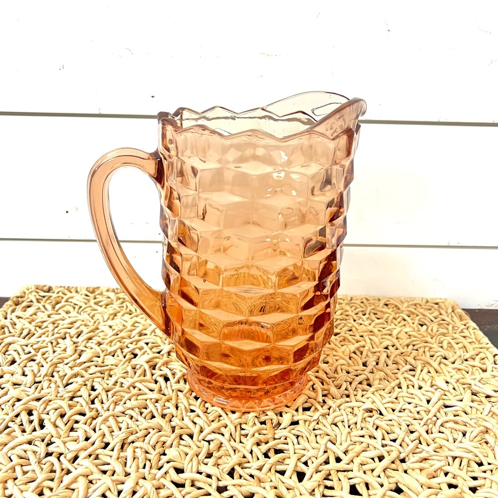 Vintage pink glass pitcher Whitehall decor replacement